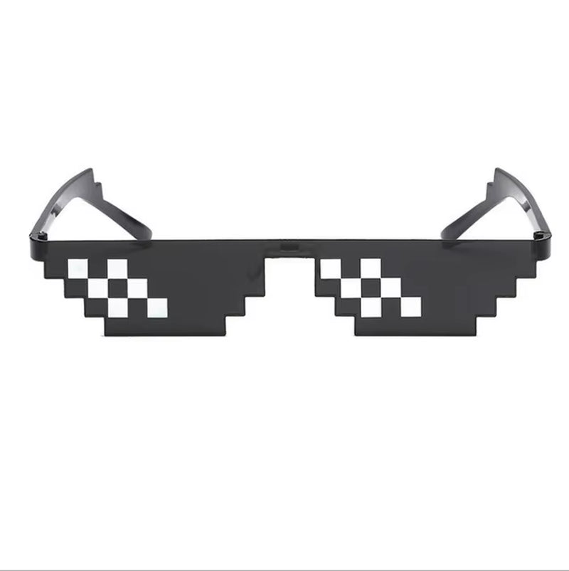 1PC NEW Mosaic Sunglasses Trick Toy Thug Life Glasses Deal with It Glasses Pixel Black Mosaic Sunglasses Cool Jokes Funny Toys