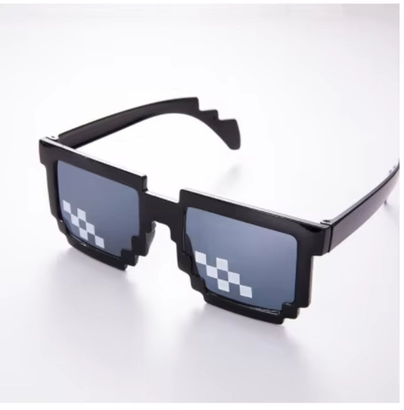 1PC NEW Mosaic Sunglasses Trick Toy Thug Life Glasses Deal with It Glasses Pixel Black Mosaic Sunglasses Cool Jokes Funny Toys