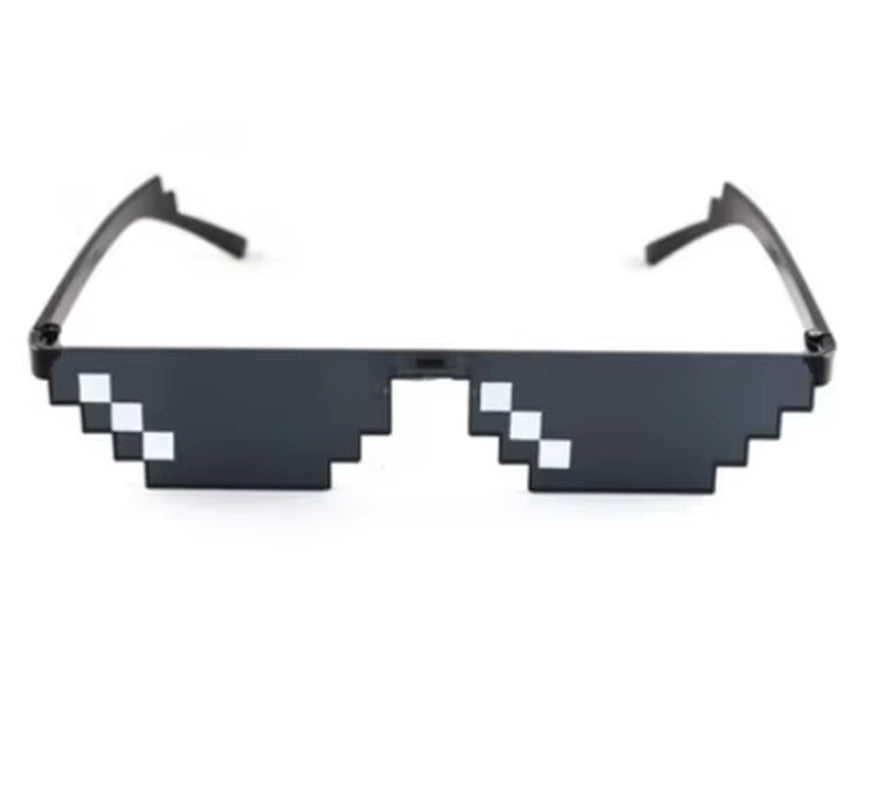1PC NEW Mosaic Sunglasses Trick Toy Thug Life Glasses Deal with It Glasses Pixel Black Mosaic Sunglasses Cool Jokes Funny Toys