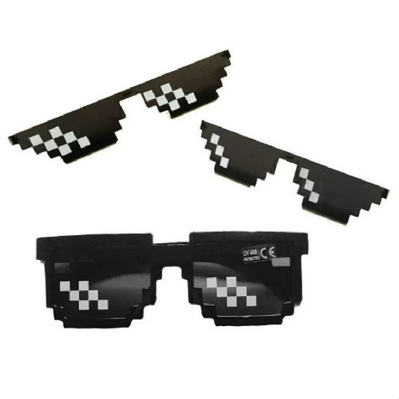 1PC NEW Mosaic Sunglasses Trick Toy Thug Life Glasses Deal with It Glasses Pixel Black Mosaic Sunglasses Cool Jokes Funny Toys