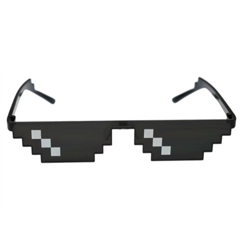 1PC NEW Mosaic Sunglasses Trick Toy Thug Life Glasses Deal with It Glasses Pixel Black Mosaic Sunglasses Cool Jokes Funny Toys