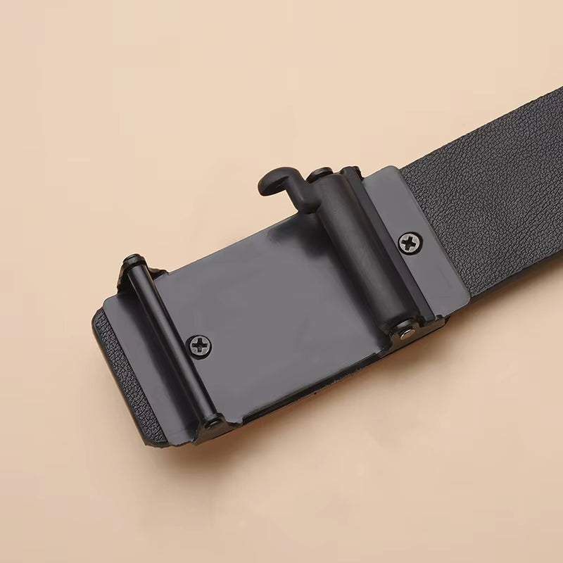 The New Buckle Toothless Automatic Buckle Belt Men'S Casual Style Business All-Match Waist Belt Personality Youth Trendy Pants