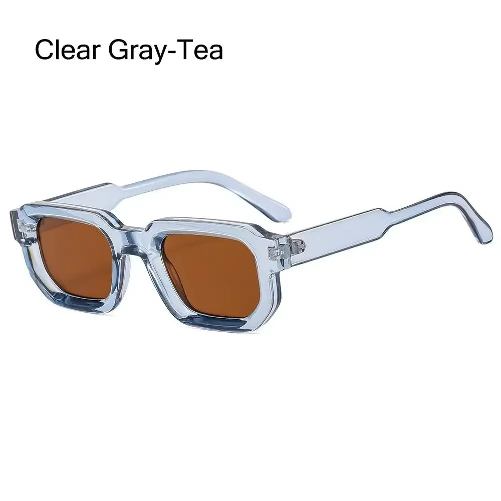 Men Vintage Rectangle Frame Sunglasses Fashion Retro Sun Glasses Luxury Brand Design UV400 Shades Eyewear Women Goggles