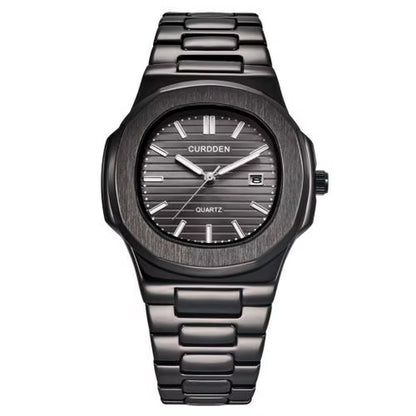 CURDDEN Top Business Men Watch Calendar Analog Stainless Steel Band Male Quartz Wrist Watch Relojes Para Hombre