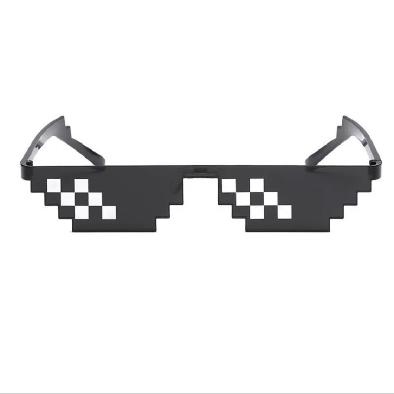 1PC NEW Mosaic Sunglasses Trick Toy Thug Life Glasses Deal with It Glasses Pixel Black Mosaic Sunglasses Cool Jokes Funny Toys