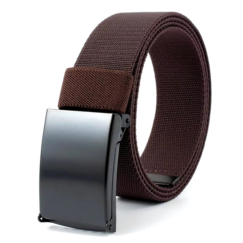 Men'S Belt Nylon Tactical Belt Metal Buckle Woven Elastic Belt Outdoor Training with Pants Jeans Belt Leisure Woven Belts Unisex