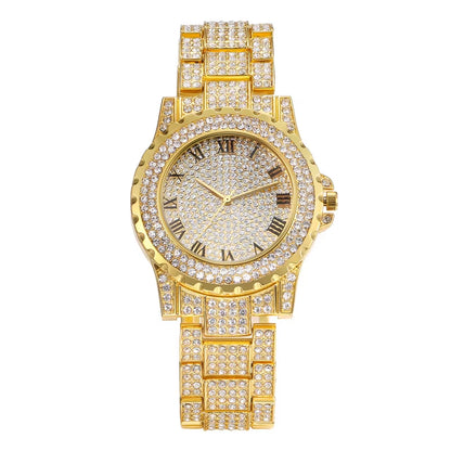 Men Watches Top Brand Luxury Watch Gold Silver Color Diamond Watch for Men Waterproof Wristwatch Relogio Masculino
