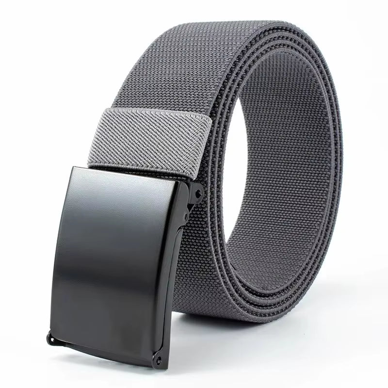 Men'S Belt Nylon Tactical Belt Metal Buckle Woven Elastic Belt Outdoor Training with Pants Jeans Belt Leisure Woven Belts Unisex