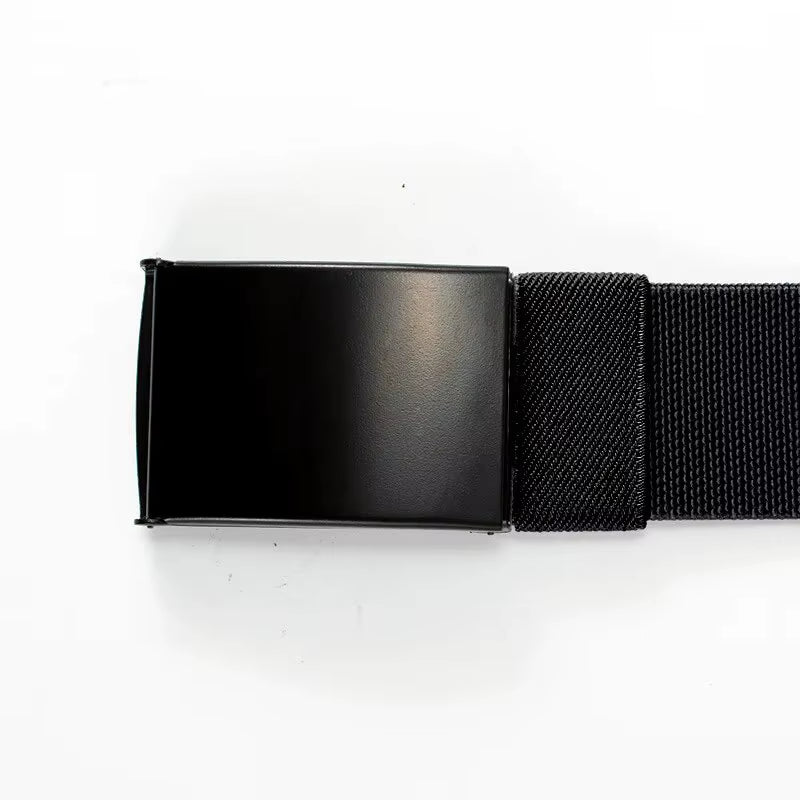 Men'S Belt Nylon Tactical Belt Metal Buckle Woven Elastic Belt Outdoor Training with Pants Jeans Belt Leisure Woven Belts Unisex