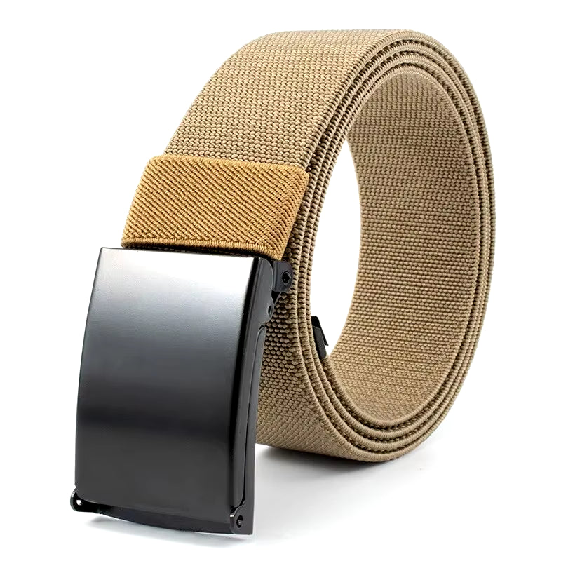 Men'S Belt Nylon Tactical Belt Metal Buckle Woven Elastic Belt Outdoor Training with Pants Jeans Belt Leisure Woven Belts Unisex