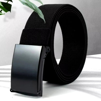 Men'S Belt Nylon Tactical Belt Metal Buckle Woven Elastic Belt Outdoor Training with Pants Jeans Belt Leisure Woven Belts Unisex