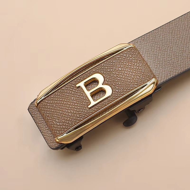 The New Buckle Toothless Automatic Buckle Belt Men'S Casual Style Business All-Match Waist Belt Personality Youth Trendy Pants