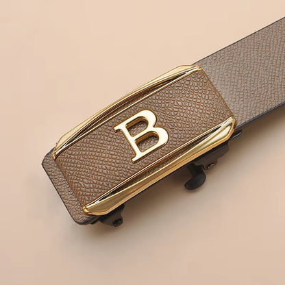 The New Buckle Toothless Automatic Buckle Belt Men'S Casual Style Business All-Match Waist Belt Personality Youth Trendy Pants